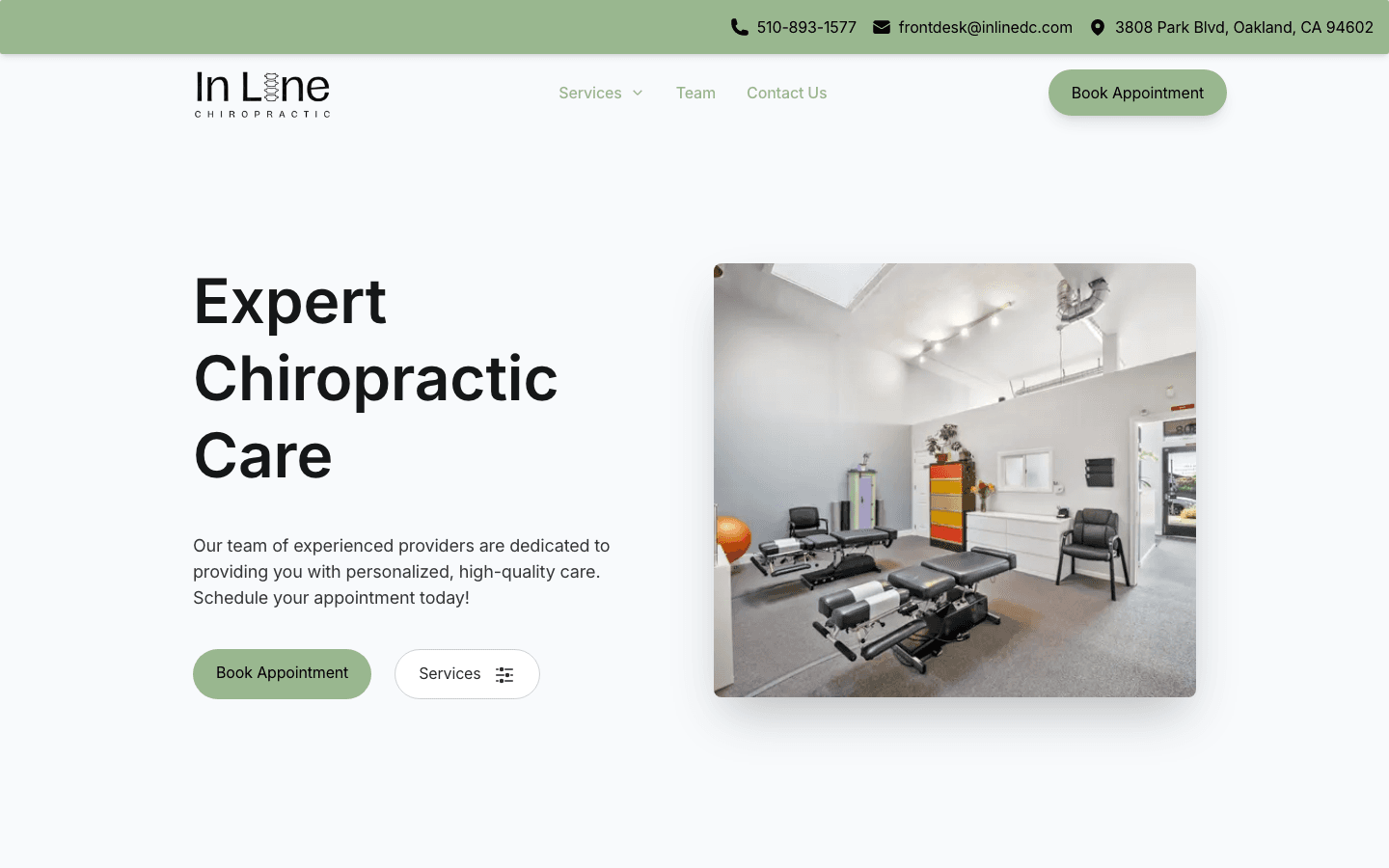 In Line Chiropractic website built by ByteSimple